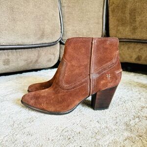 Frye Brown Suede Ankle Boots